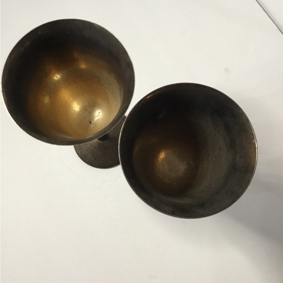 Pair Of KIRK Silver Plate Champagne/Wine Goblets Wedding, Bar Cart Made In Spain - Picture 2 of 3